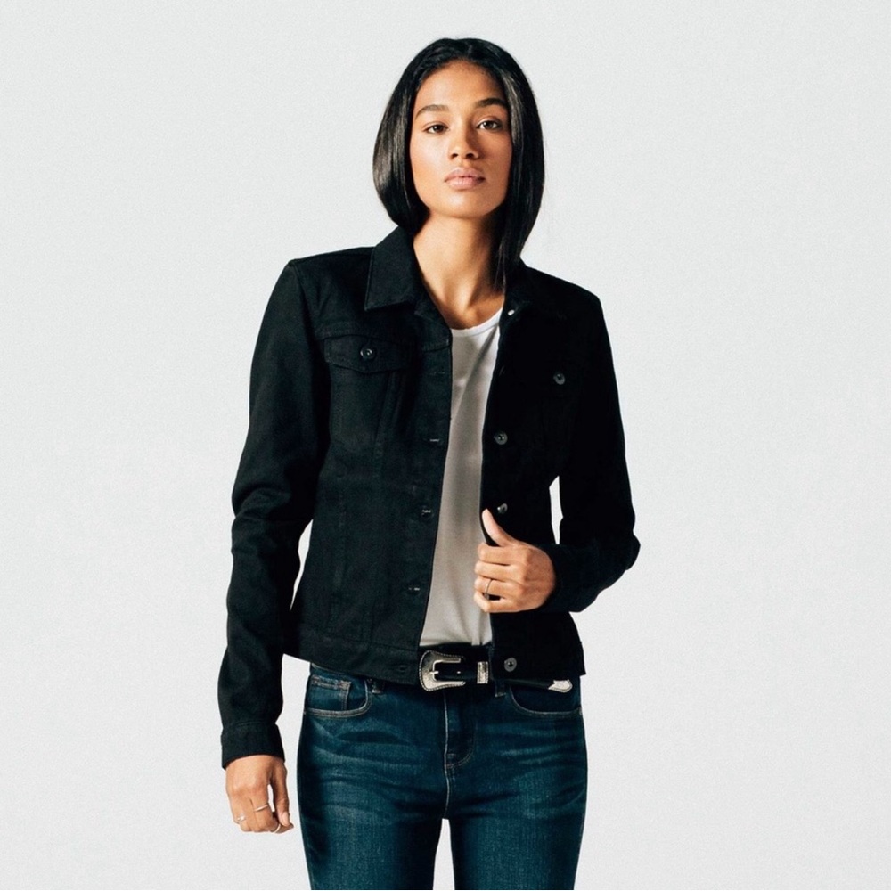 DSTLD 100% Cotton Black Denim Jacket